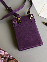 Kantha Caravan Collection: The Kantha & Canvas Cross Body Sling Bag with Journal - Tan Whales