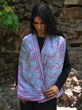 Light & Soft. Handcrafted Silk Batik Scarf - Lavender Reed