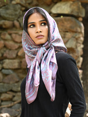 Light & Soft. Handcrafted Silk Batik Scarf - Lavender Reed