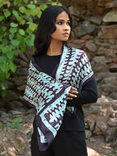 Light & Soft. Handcrafted Silk Batik Scarf - Moonlit Fern