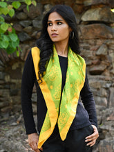Light & Elegant. Handcrafted Square Silk Scarf - Spring Bloom