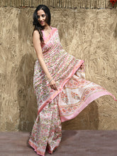Sanganer Summers : Hand Block Printed Maheshwari Saree - Gulbahar