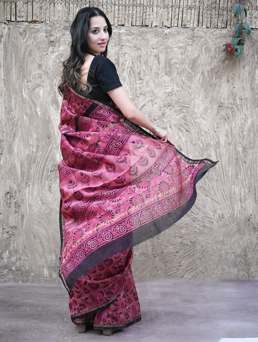 Dabu Hand Block Printed Chanderi