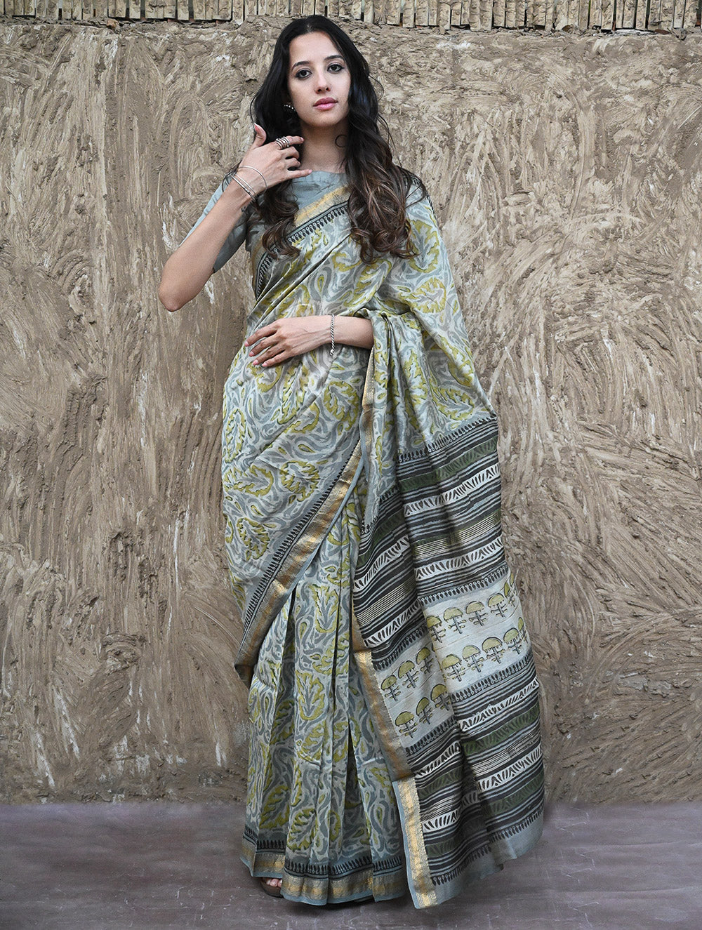 Sanganeri Hand Block printed Maheshwari