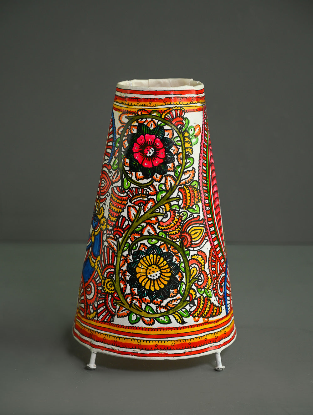 Andhra Leather Craft Lamp Shade - Mayurrekha - Height 12 inches