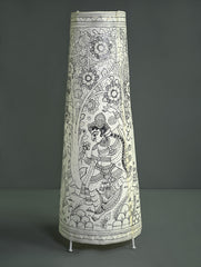 Andhra Leather Craft Lamp Shade - Leela Monochrome - Height 24 inches
