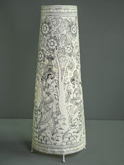 Andhra Leather Craft Lamp Shade - Leela Monochrome - Height 24 inches