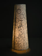 Andhra Leather Craft Lamp Shade - Leela Monochrome - Height 24 inches