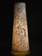 Andhra Leather Craft Lamp Shade - Leela Monochrome - Height 24 inches