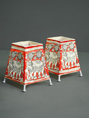 Andhra Leather Craft Lamp Shade - Gajavanam (Set of 2) - Height 5 inches
