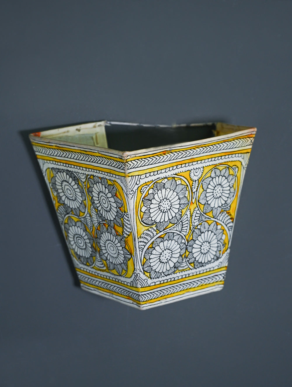 Andhra Leather Craft Wall Lamp Shade - Suvarnapushp - Height 8 inches