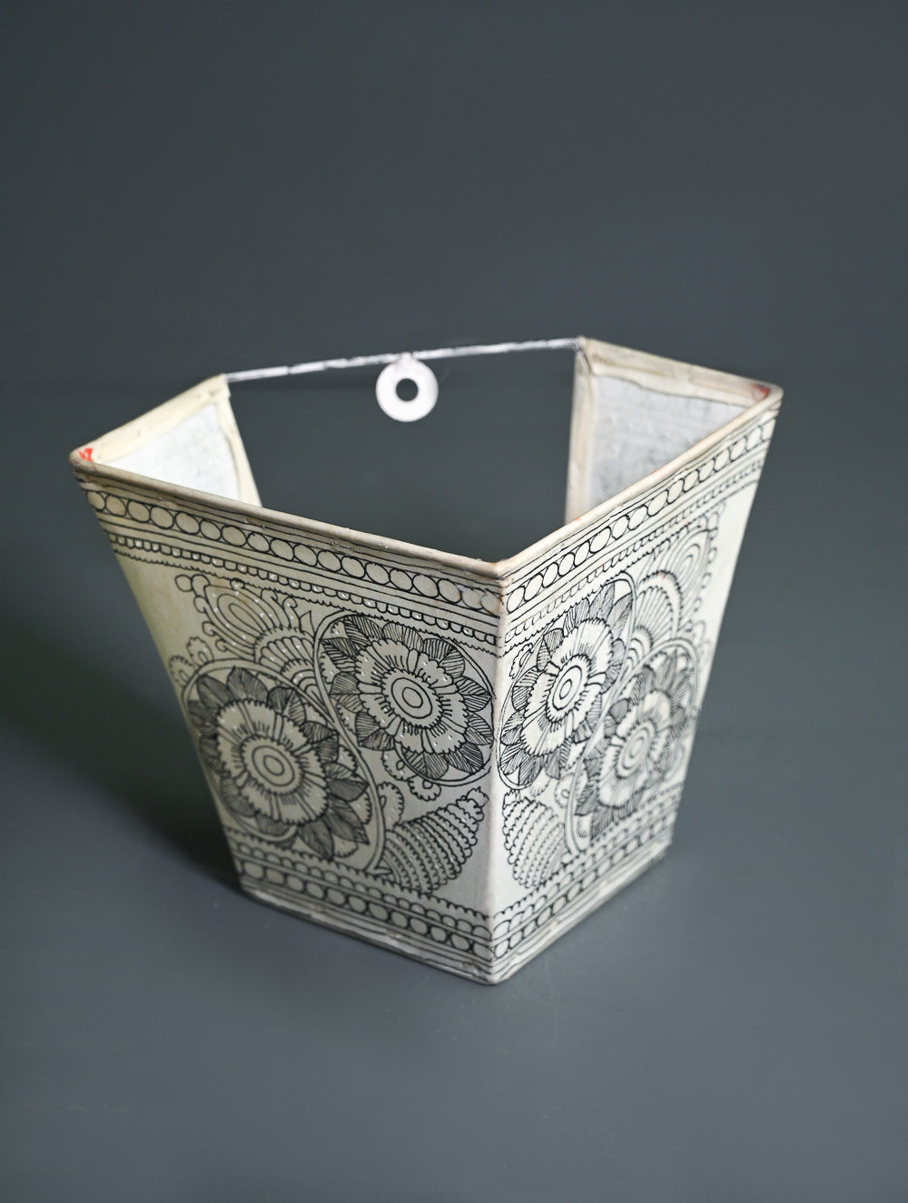 Andhra Leather Craft Wall Lamp Shade - Kusum Rekha - Height 8 inches