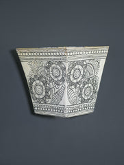 Andhra Leather Craft Wall Lamp Shade - Kusum Rekha - Height 8 inches