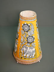 Andhra Leather Craft Lamp Shade - Gajphool - Height 13 inches