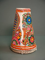 Andhra Leather Craft Lamp Shade - Rangeela - Height 13 inches