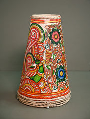 Andhra Leather Craft Lamp Shade - Rangeela - Height 13 inches