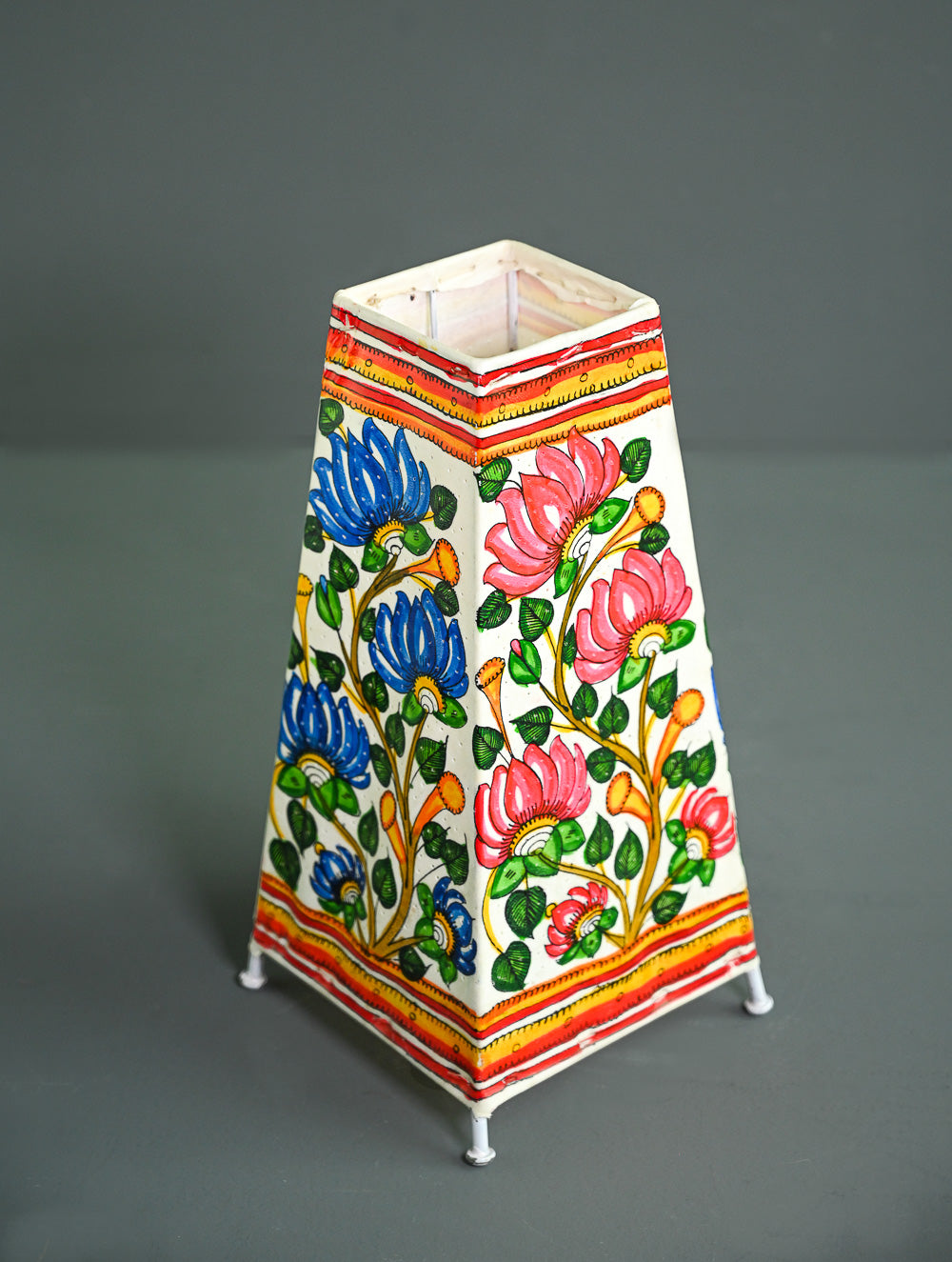 Andhra Leather Craft Lamp Shade - Neelambari - Height 12 inches