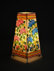 Andhra Leather Craft Lamp Shade - Neelambari - Height 12 inches