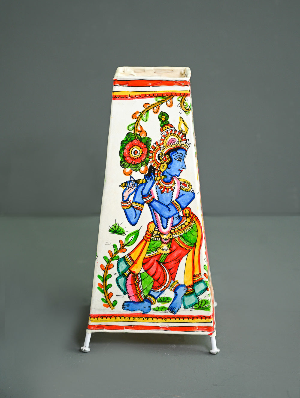 Andhra Leather Craft Lamp Shade - Murali Madhavam - Height 12 inches