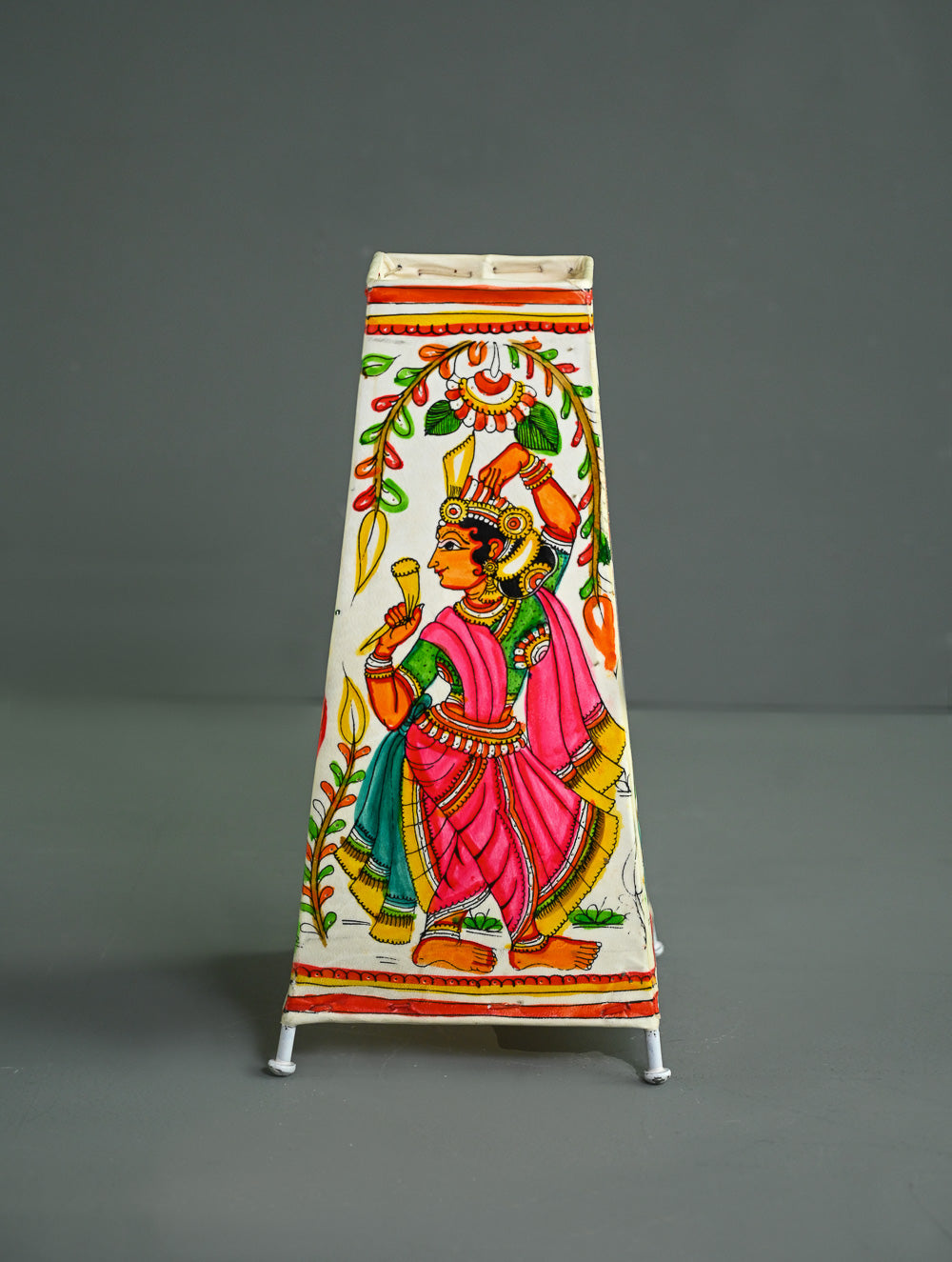 Andhra Leather Craft Lamp Shade - Murali Madhavam - Height 12 inches