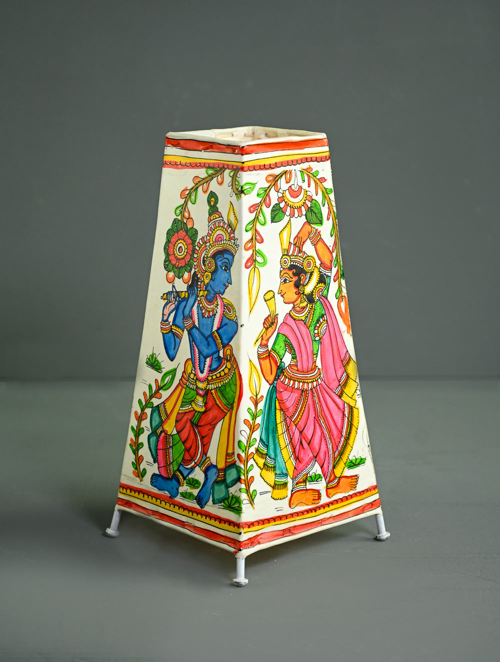 Andhra Leather Craft Lamp Shade - Murali Madhavam - Height 12 inches