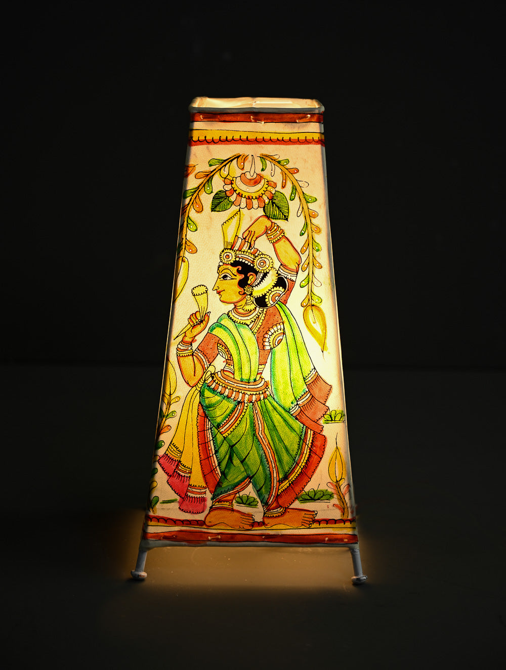 Andhra Leather Craft Lamp Shade - Murali Madhavam - Height 12 inches