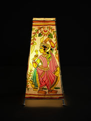 Andhra Leather Craft Lamp Shade - Murali Madhavam - Height 12 inches