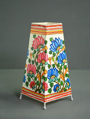 Andhra Leather Craft Lamp Shade - Kusum Tarang - Height 12 inches