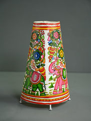Andhra Leather Craft Lamp Shade - Gajavana - Height 12 inches
