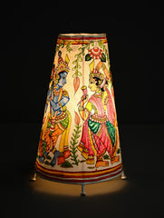 Andhra Leather Craft Lamp Shade - Madhur Milan - Height 12 inches