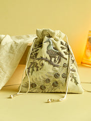 Shahi Nazakat. Zardozi & Resham Embroidered Evening Potli Bag - Gulbadan