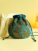 Shahi Nazakat. Zardozi & Resham Embroidered Evening Potli Bag - Gulzar