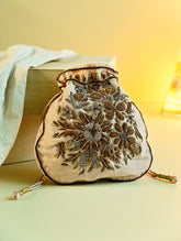Shahi Nazakat. Zardozi & Resham Embroidered Evening Potli Bag - Afsana
