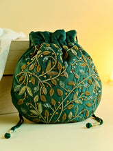 Shahi Nazakat. Zardozi & Resham Embroidered Evening Potli Bag - Ada