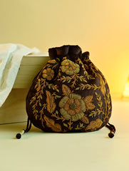 Shahi Nazakat. Zardozi & Resham Embroidered Evening Potli Bag - Mahira