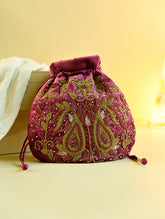 Shahi Nazakat. Zardozi & Resham Embroidered Evening Potli Bag - Dilruba