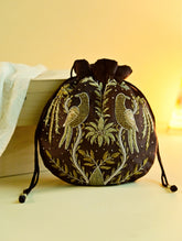 Shahi Nazakat. Zardozi & Resham Embroidered Evening Potli Bag - Afreen