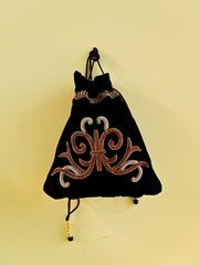 Shahi Nazakat. Zardozi & Resham Embroidered Evening Potli Bag - Zareen