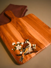 The Pahadi Serveware : Handmade Uttarakhand Wooden Cheese Board - Bird & Blossoms