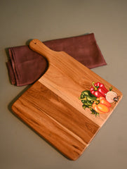The Pahadi Serveware : Handmade Uttarakhand Wooden Cheese Board - Vegetable Harvest