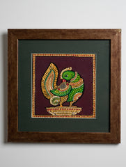 Tanjore Art Framed Painting - The Peacock, 11"