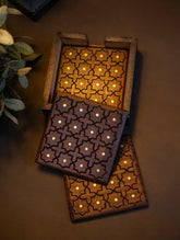 Tarakashi Wooden Inlay Coaster Set- Star Pattern