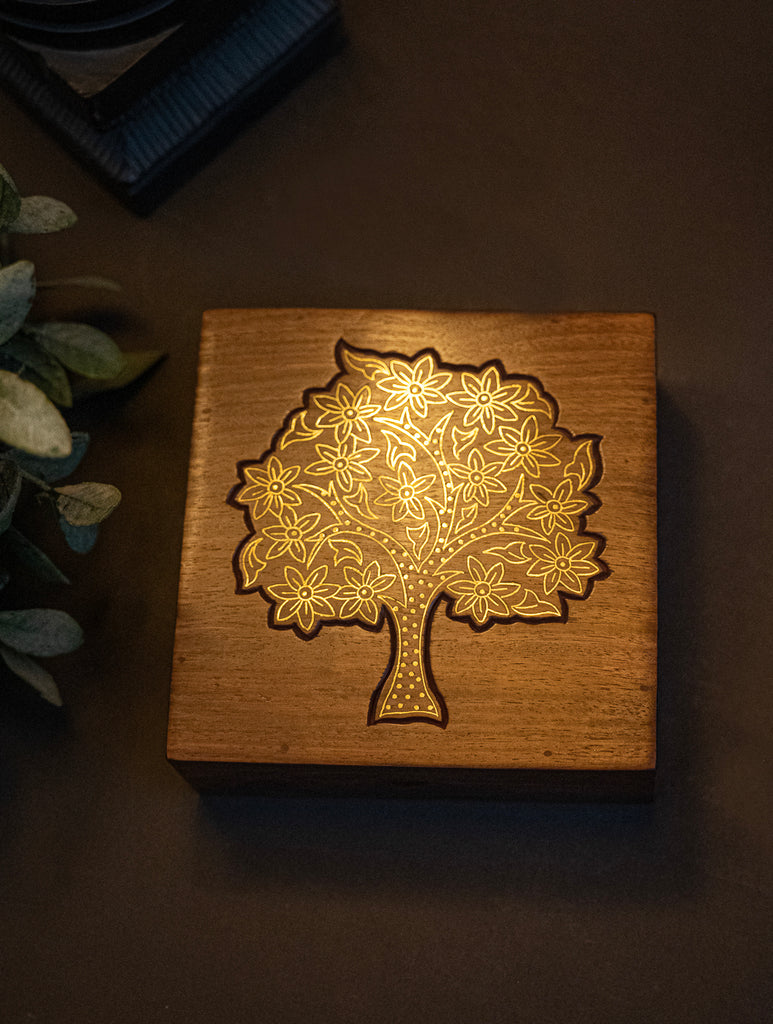 Tarakashi Wooden Inlay Decorative Box- Tree