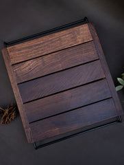 Tarakashi Wooden Inlay Decorative Tray- Floral
