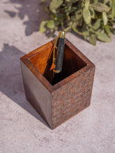 Tarakashi Wooden Inlay Pen Holder- Stars