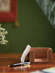 The India Craft House Intricate, Wooden Jaali Card and Paper Holder (Set of 2)