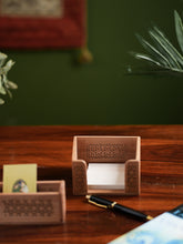 The India Craft House Intricate, Wooden Jaali Card and Paper Holder (Set of 2)