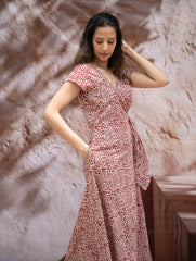 The Work Edit. Bagh Print Cotton Wrap Dress - Paisleys