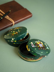 The Shahi Collection. Exclusive, Fine Kashmiri Art Decorative Box - Green Sojourn (Set of Two)