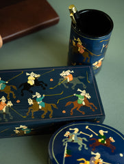 The Shahi Collection. Exclusive, Fine Kashmiri Art Decorative Desk Set - Blue Polo (Set of Three)